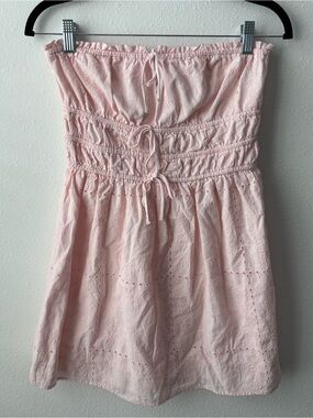 wild fable Pale Pink Eyelet Strapless Dress